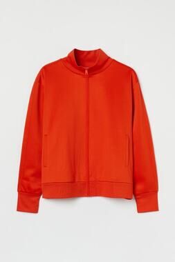H&M Orange Red Zip Up Long Sleeve Track Jacket Size M